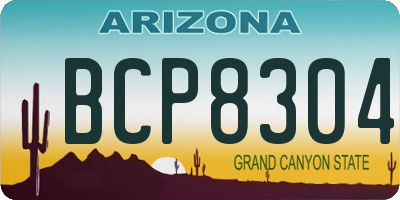 AZ license plate BCP8304