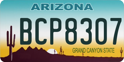 AZ license plate BCP8307