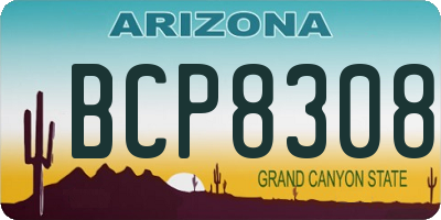 AZ license plate BCP8308