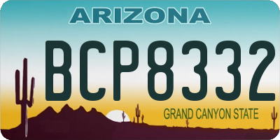 AZ license plate BCP8332