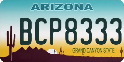 AZ license plate BCP8333