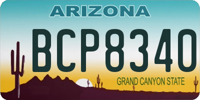 AZ license plate BCP8340