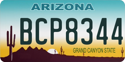 AZ license plate BCP8344