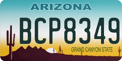 AZ license plate BCP8349