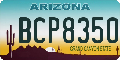 AZ license plate BCP8350