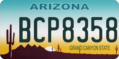 AZ license plate BCP8358