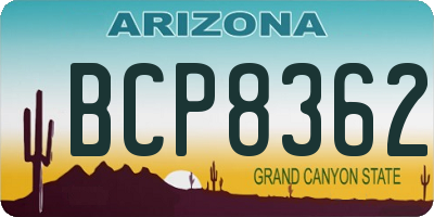 AZ license plate BCP8362