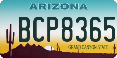 AZ license plate BCP8365