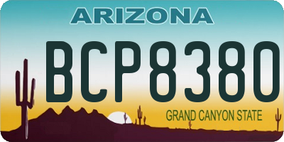 AZ license plate BCP8380