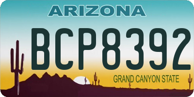 AZ license plate BCP8392