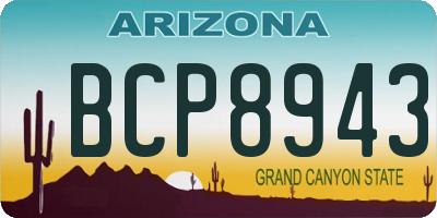 AZ license plate BCP8943