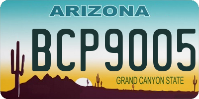 AZ license plate BCP9005