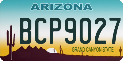 AZ license plate BCP9027