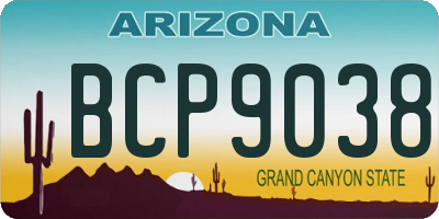 AZ license plate BCP9038