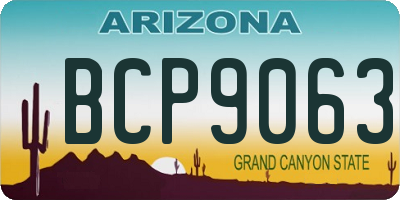 AZ license plate BCP9063