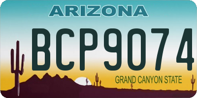 AZ license plate BCP9074