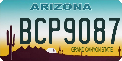 AZ license plate BCP9087