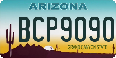 AZ license plate BCP9090