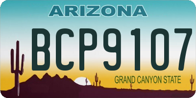 AZ license plate BCP9107