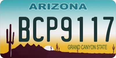 AZ license plate BCP9117