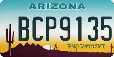 AZ license plate BCP9135