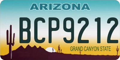 AZ license plate BCP9212