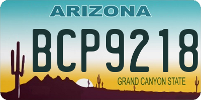 AZ license plate BCP9218