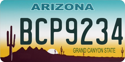 AZ license plate BCP9234