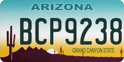 AZ license plate BCP9238