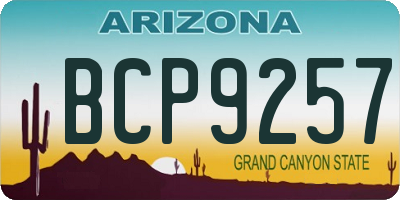 AZ license plate BCP9257