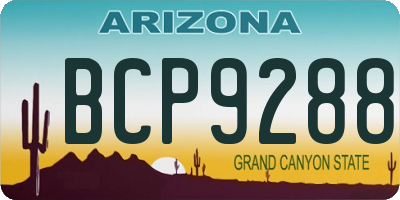 AZ license plate BCP9288