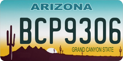 AZ license plate BCP9306