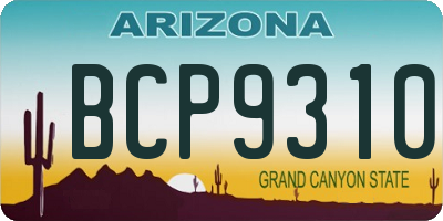 AZ license plate BCP9310