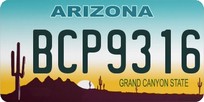 AZ license plate BCP9316