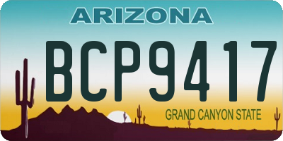 AZ license plate BCP9417