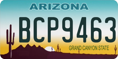 AZ license plate BCP9463