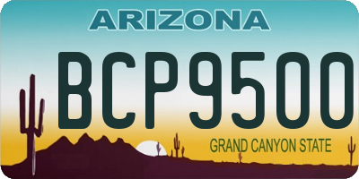 AZ license plate BCP9500