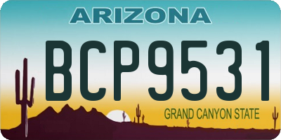 AZ license plate BCP9531