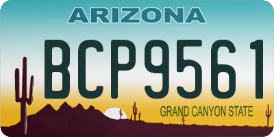 AZ license plate BCP9561