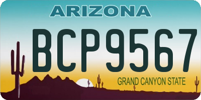 AZ license plate BCP9567