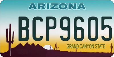 AZ license plate BCP9605