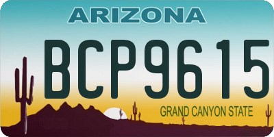 AZ license plate BCP9615