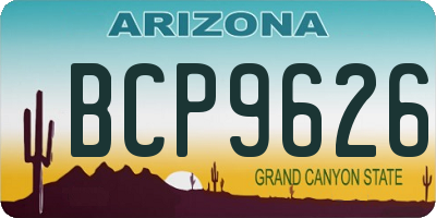 AZ license plate BCP9626