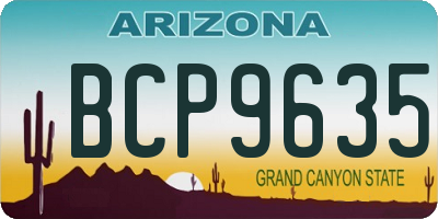 AZ license plate BCP9635