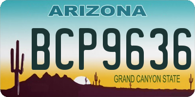 AZ license plate BCP9636