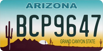 AZ license plate BCP9647