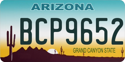 AZ license plate BCP9652