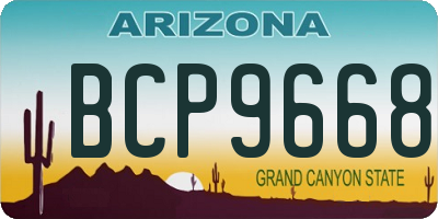 AZ license plate BCP9668