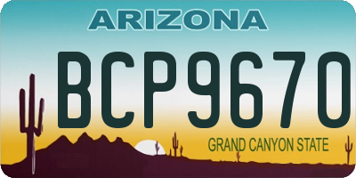 AZ license plate BCP9670