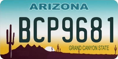 AZ license plate BCP9681